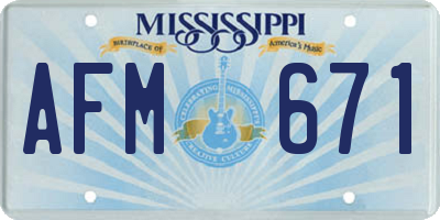 MS license plate AFM671