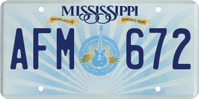 MS license plate AFM672
