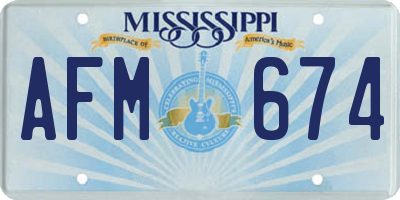 MS license plate AFM674