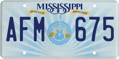 MS license plate AFM675