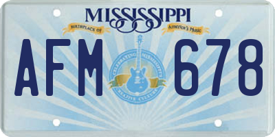 MS license plate AFM678