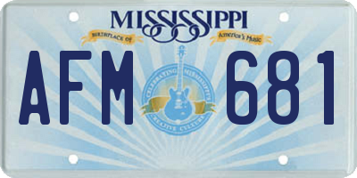 MS license plate AFM681
