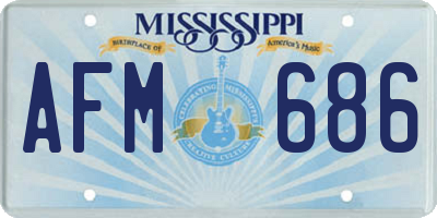 MS license plate AFM686