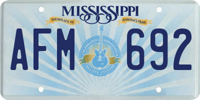 MS license plate AFM692