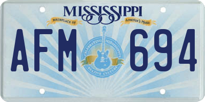 MS license plate AFM694