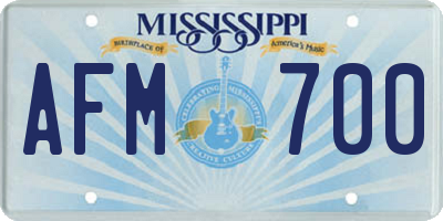 MS license plate AFM700