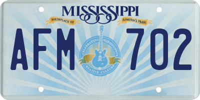 MS license plate AFM702
