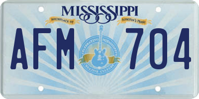 MS license plate AFM704