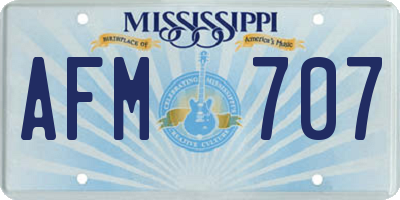 MS license plate AFM707
