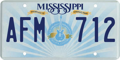 MS license plate AFM712