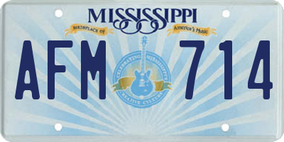 MS license plate AFM714