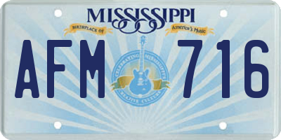 MS license plate AFM716