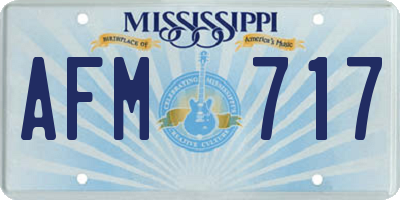 MS license plate AFM717