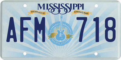 MS license plate AFM718