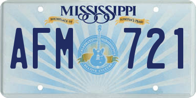 MS license plate AFM721