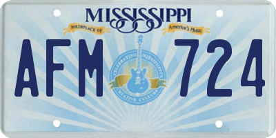 MS license plate AFM724
