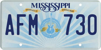 MS license plate AFM730