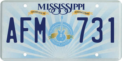 MS license plate AFM731