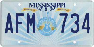 MS license plate AFM734