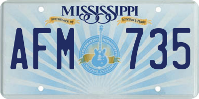 MS license plate AFM735