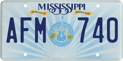 MS license plate AFM740
