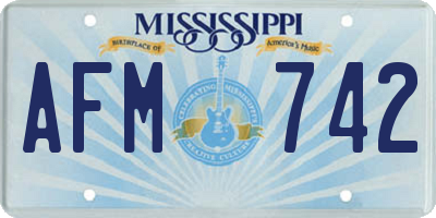 MS license plate AFM742