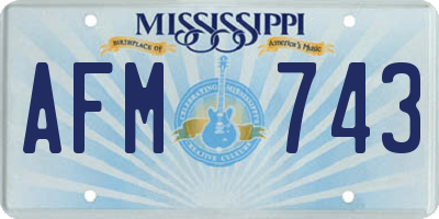 MS license plate AFM743