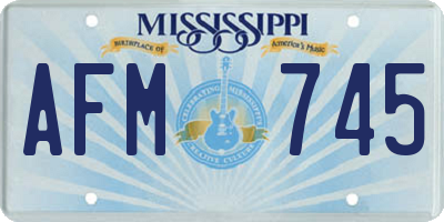 MS license plate AFM745