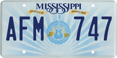 MS license plate AFM747