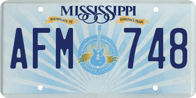 MS license plate AFM748