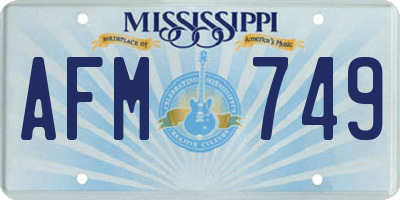 MS license plate AFM749