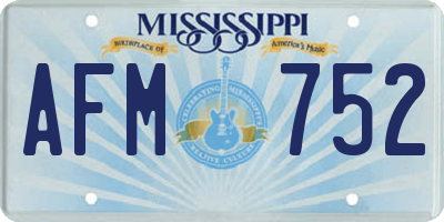 MS license plate AFM752