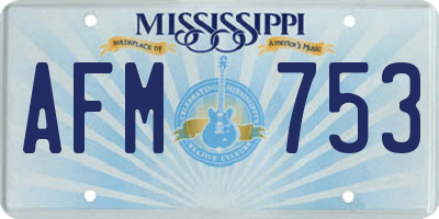 MS license plate AFM753