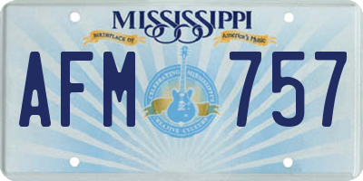 MS license plate AFM757