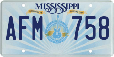 MS license plate AFM758