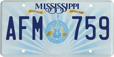 MS license plate AFM759