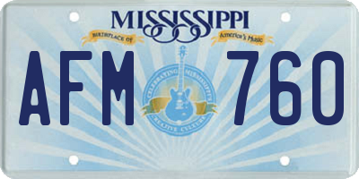 MS license plate AFM760