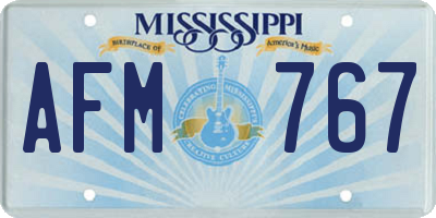 MS license plate AFM767