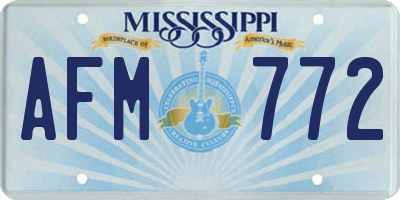 MS license plate AFM772