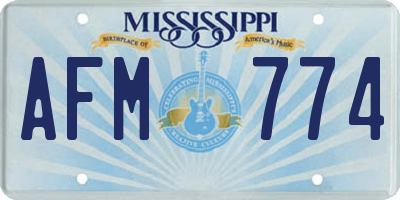 MS license plate AFM774