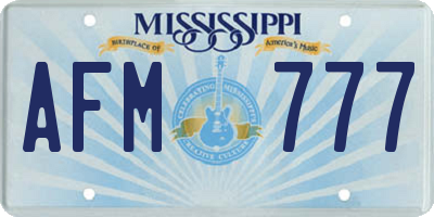 MS license plate AFM777