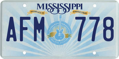 MS license plate AFM778