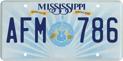 MS license plate AFM786