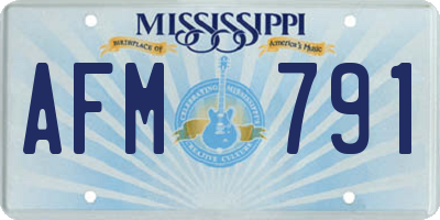 MS license plate AFM791