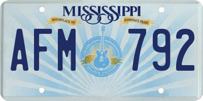 MS license plate AFM792
