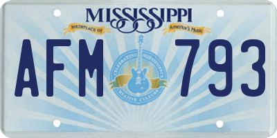 MS license plate AFM793