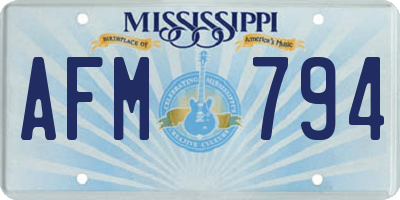 MS license plate AFM794