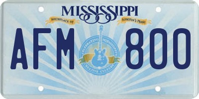 MS license plate AFM800