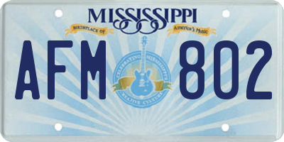 MS license plate AFM802