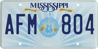 MS license plate AFM804